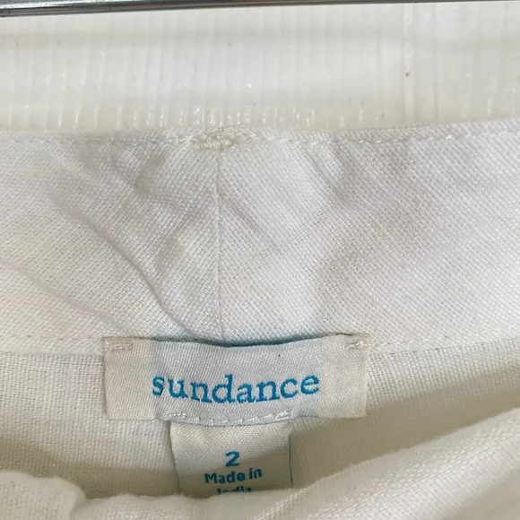 SUNDANCE White Eyelet Cargo Pants Lace Linen Summer Beachy Coastal Size 2 - Picture 5 of 9